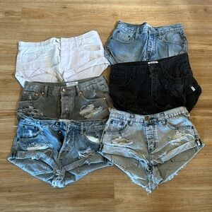 Lot of 6 One Teaspoon Bandit denim shorts ALL size 26
